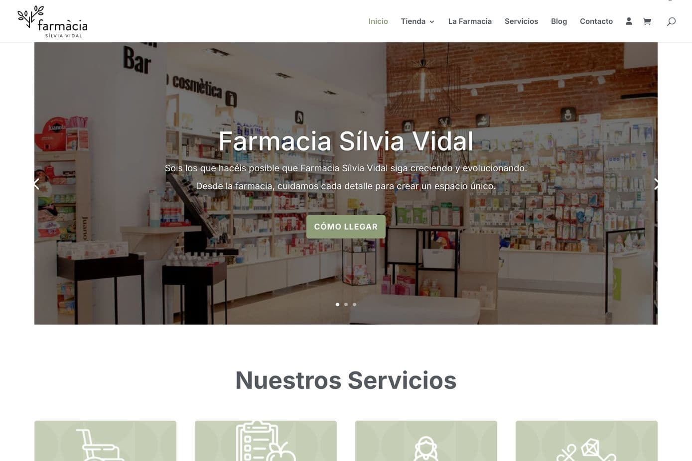 Captura de la web de Farmàcia Sílvia Vidal